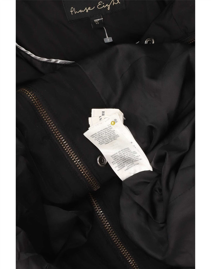 Cappotto imbottito oversize con cappuccio da donna Phase Eight UK 12 medio nero