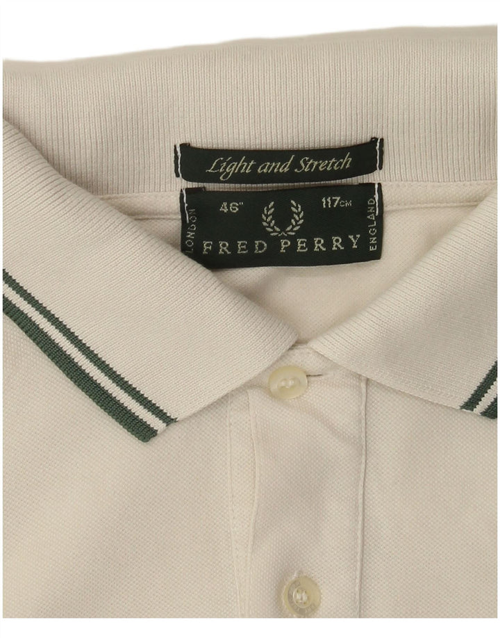 Polo Fred Perry da uomo leggera ed elasticizzata, grande, bianca