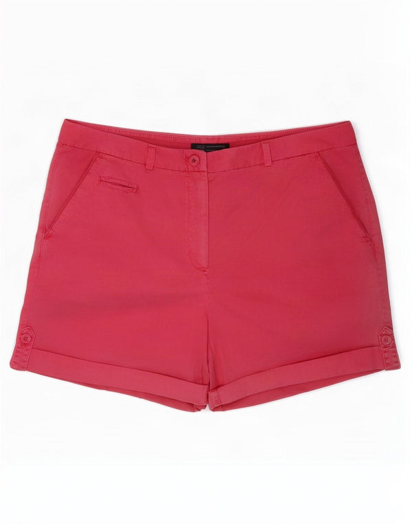 Marks & Spencer Womens Chino Shorts UK 18 XL W36 Pink Cotton