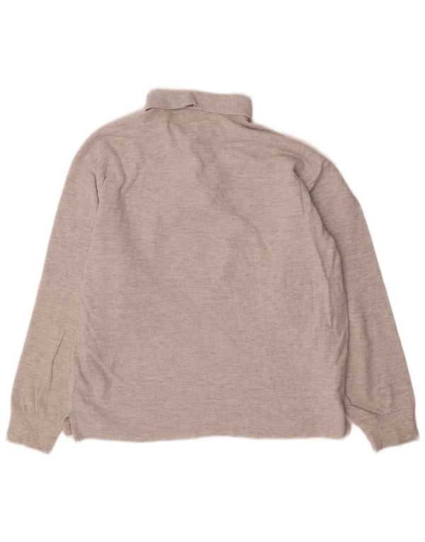 Polo da uomo a maniche lunghe Champion grigio medio chiazzato