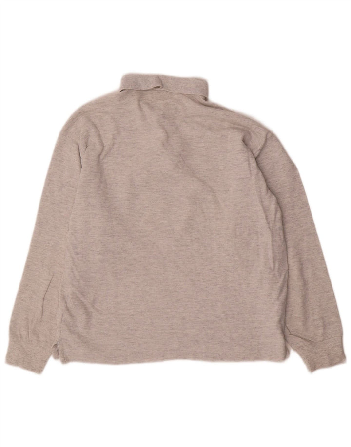 Polo da uomo a maniche lunghe Champion grigio medio chiazzato