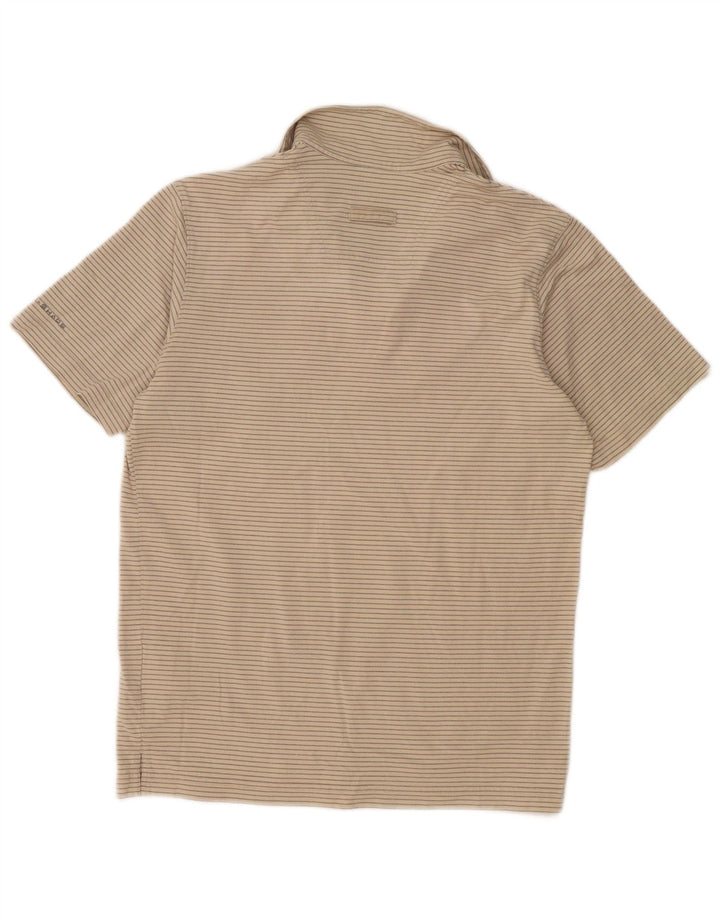 Polo da uomo Columbia in cotone a righe beige medio