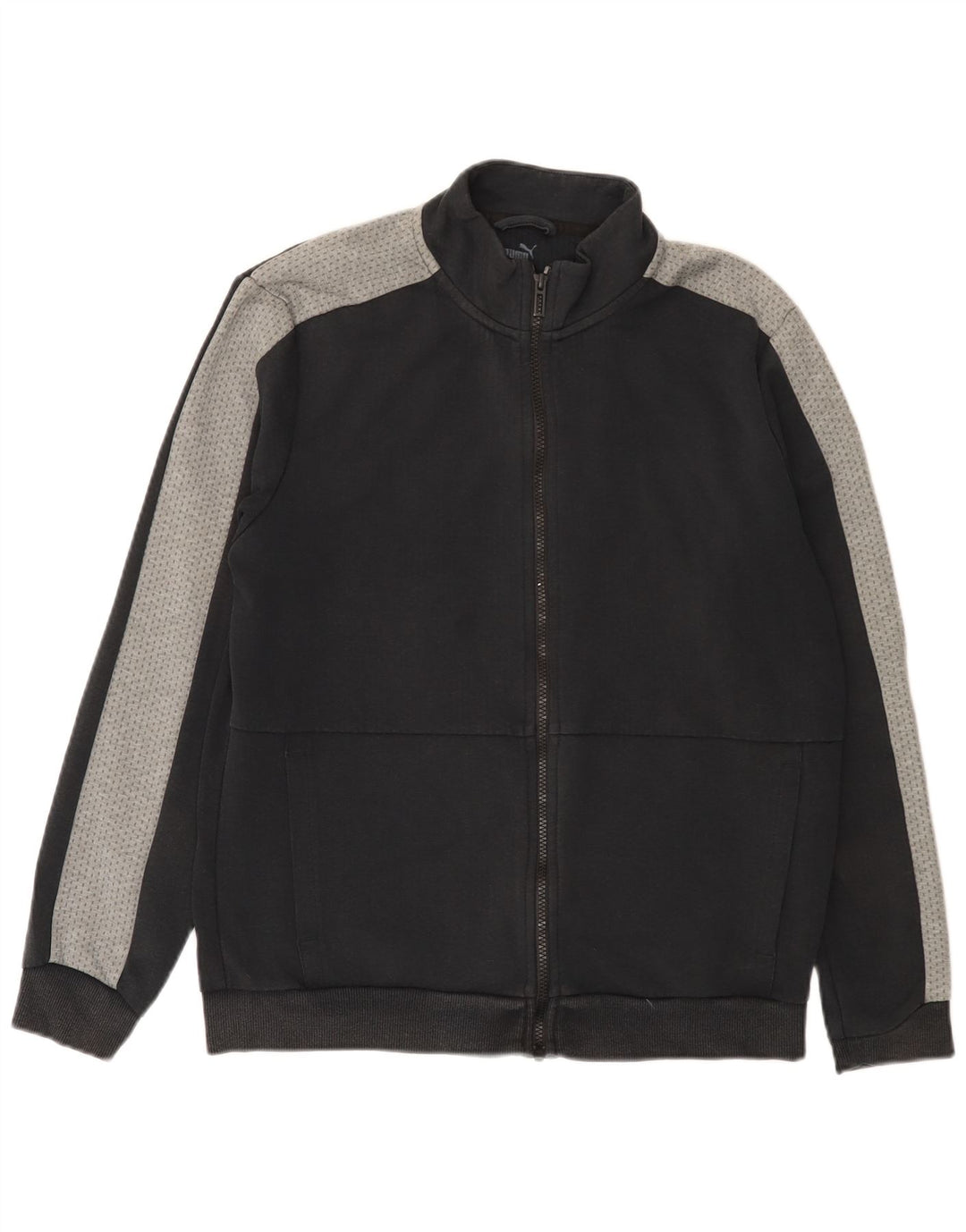 Giacca da tuta da uomo Puma in cotone color block medio nero