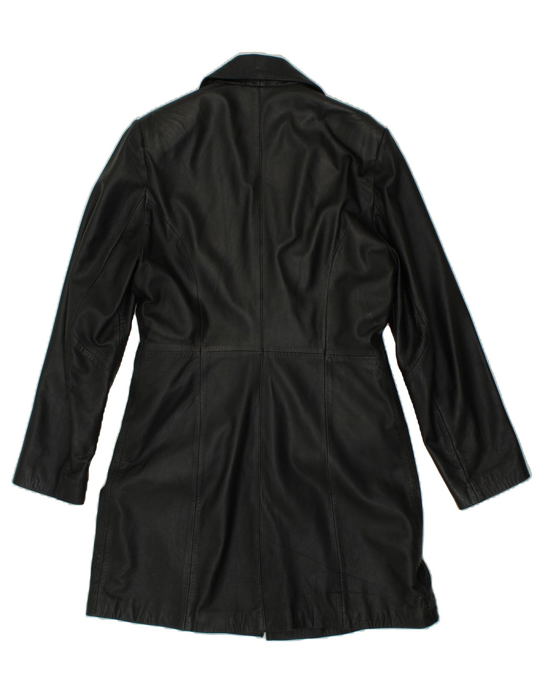 VINTAGE Womens Leather Coat EU 40 Medium Black Leather Vintage Vintage and Second-Hand Vintage from Messina Hembry 