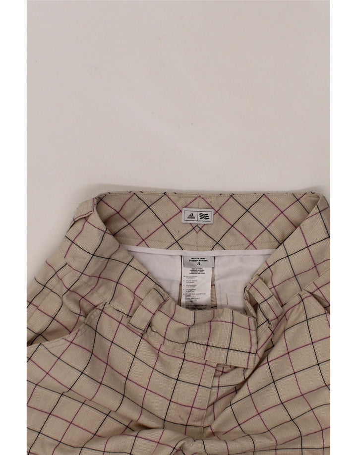ADIDAS Womens Bermuda Chino Shorts US 4 Small W30  Beige Check Polyester Vintage Adidas and Second-Hand Adidas from Messina Hembry 