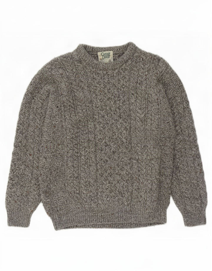 Maglione da uomo Carraig Donn in lana vergine grigio medio
