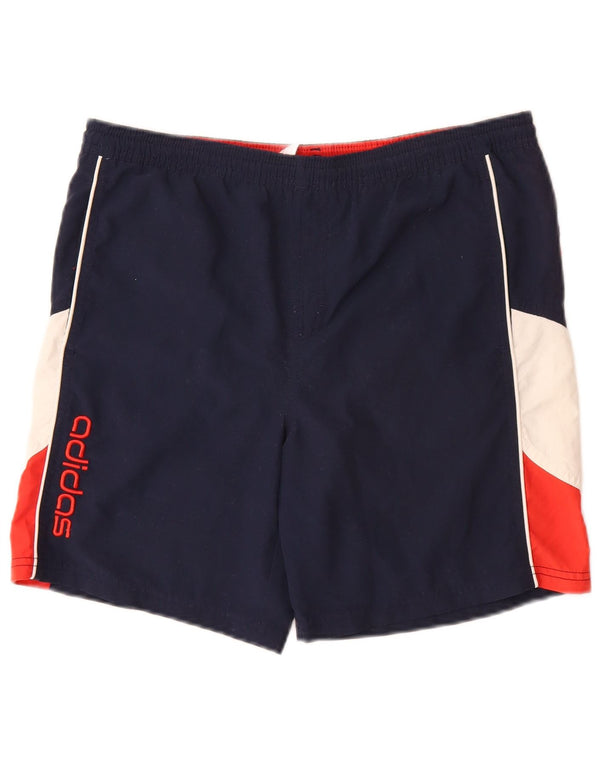 Pantaloncini da bagno ADIDAS per ragazzi 13-14 anni in poliestere color block blu navy