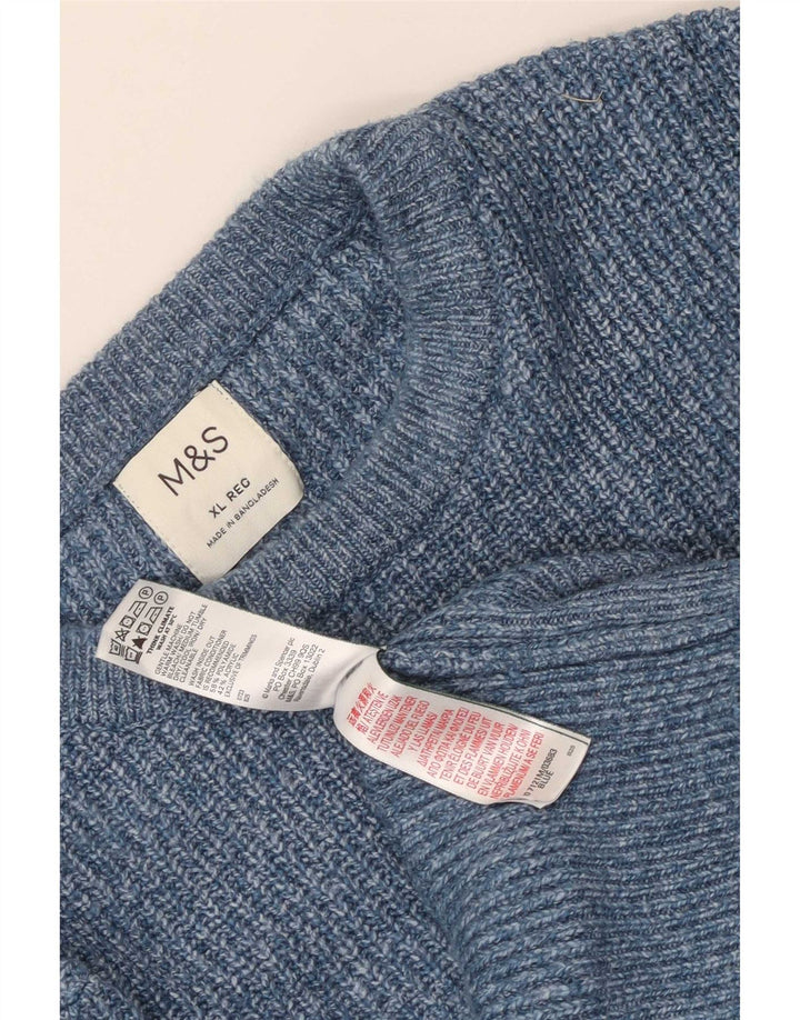 Maglione maglione girocollo da uomo Marks & Spencer XL poliammide screziato blu