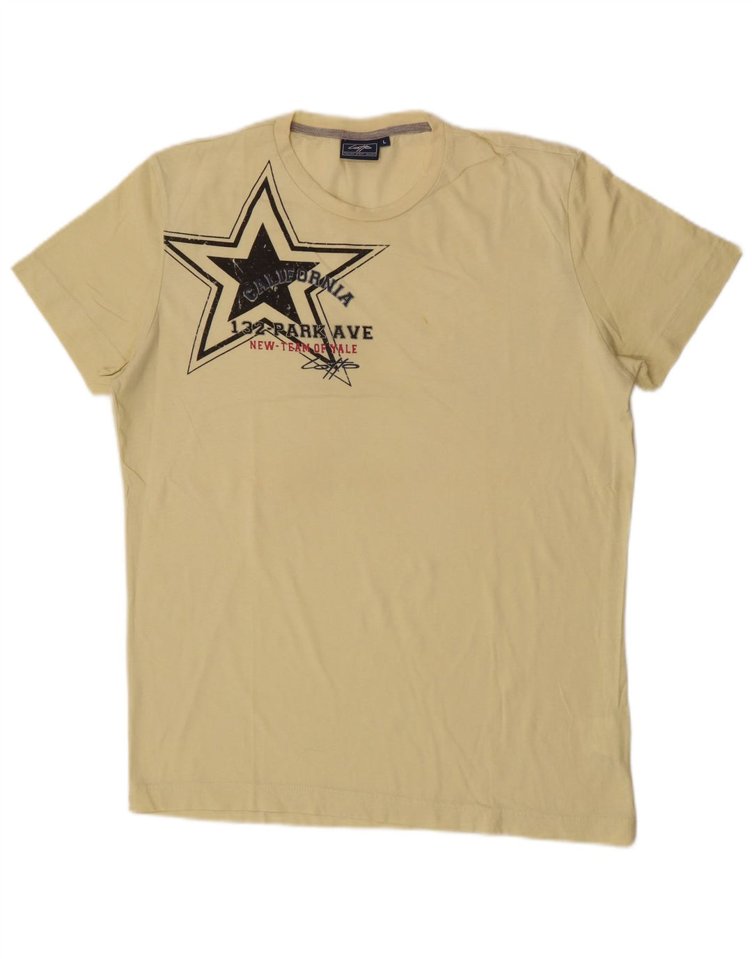 T-shirt grafica da uomo Lotto Top grande in cotone giallo