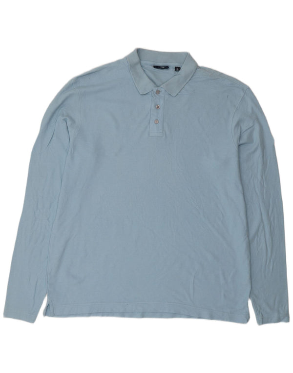 Polo da uomo a maniche lunghe FILA XL in cotone blu