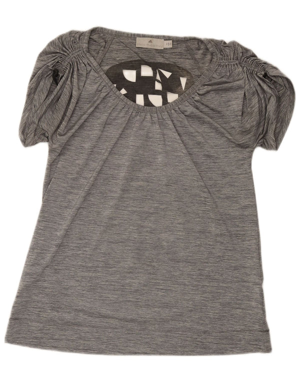 Top tunica grafica Adidas Stella McCartney da donna EU 36 piccolo poliestere grigio