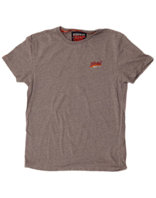 T-shirt da uomo Superdry Top Small in cotone grigio