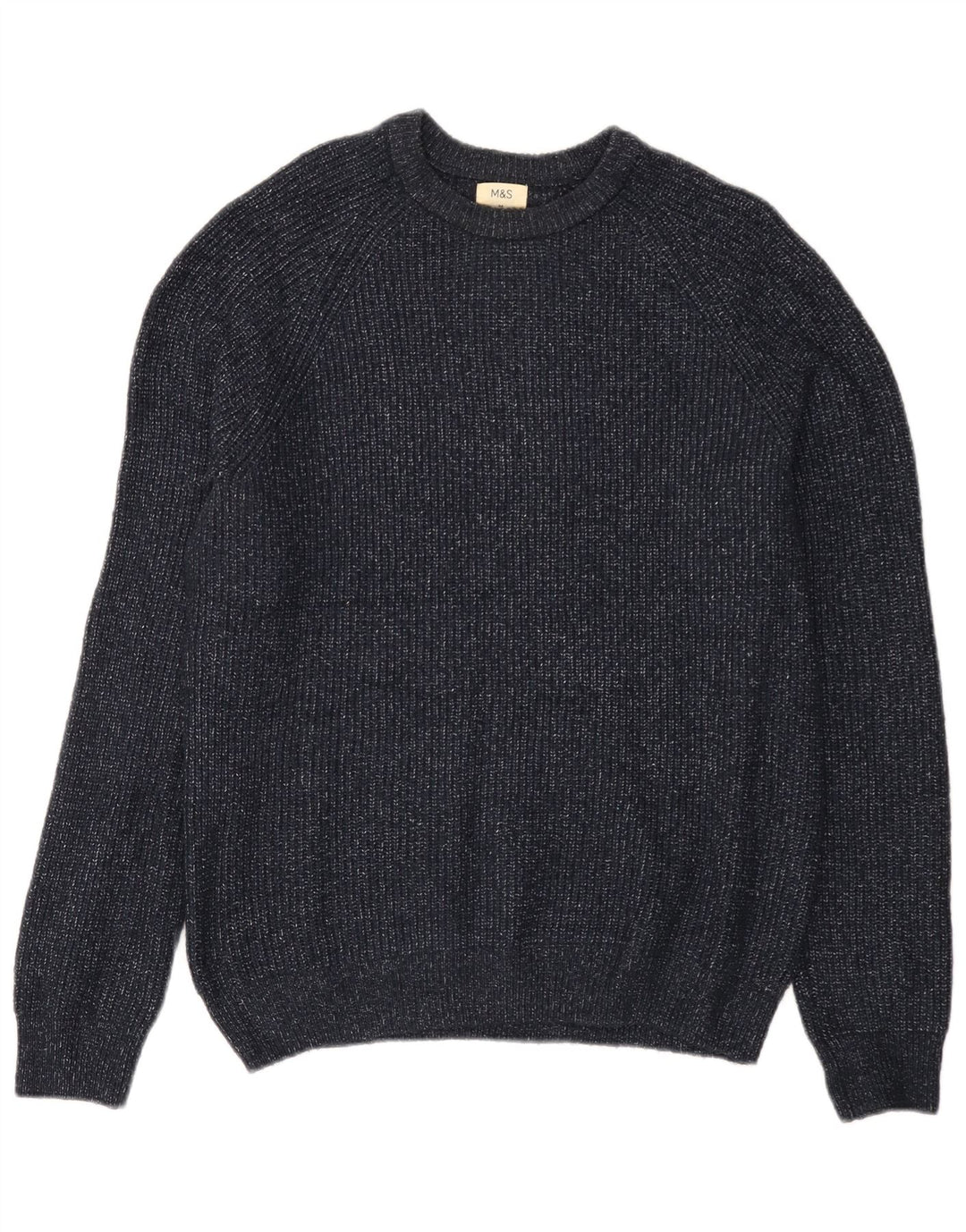 Maglione da uomo Marks & Spencer con scollo a barca medio blu navy screziato