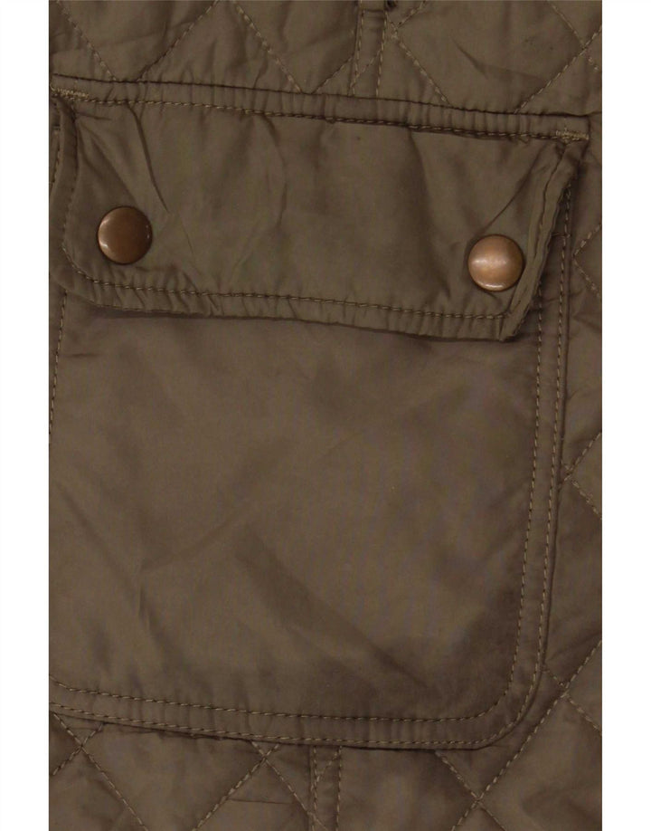 Giacca trapuntata da donna Marks & Spencer UK 8 Small Poliestere kaki