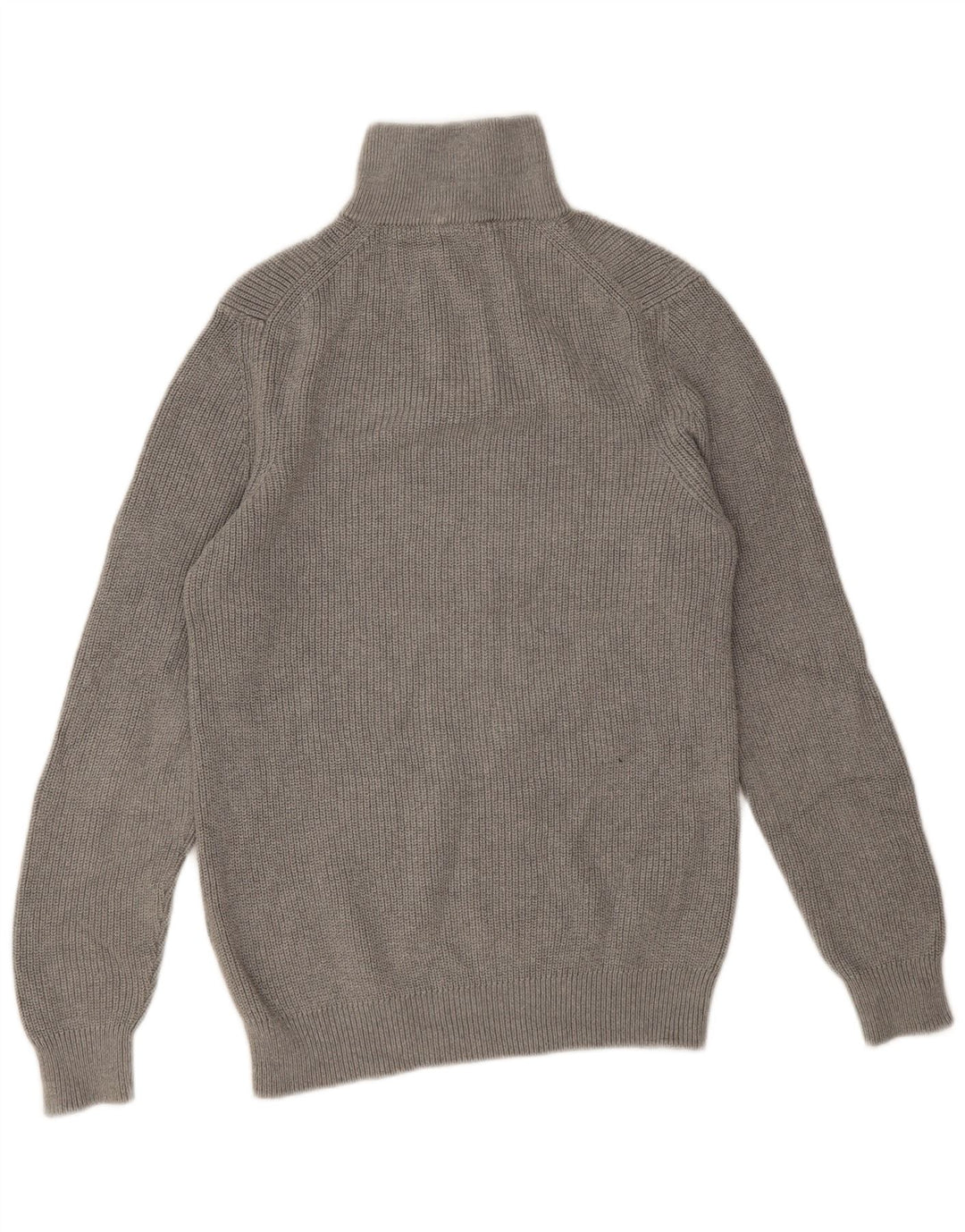 Maglione Zara da uomo con zip e collo in cotone grigio medio