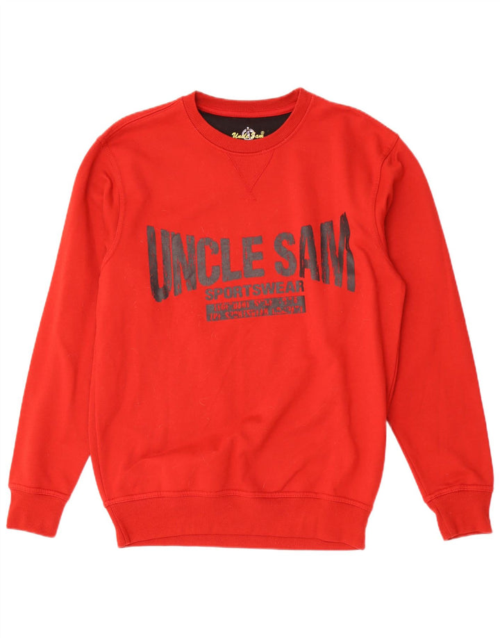 Felpa grafica da uomo di Zio Sam, maglione grande, cotone rosso