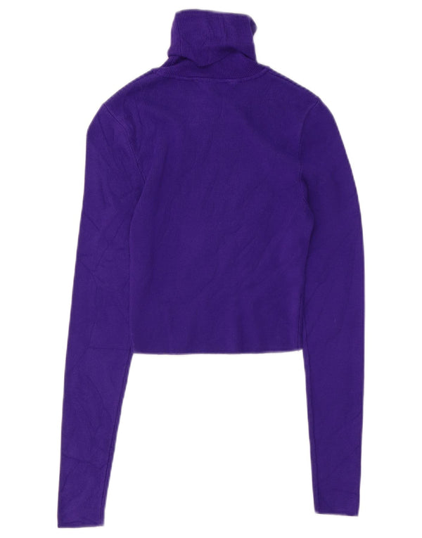 Maglione corto da donna Zara con collo alto, UK 10 piccolo viola