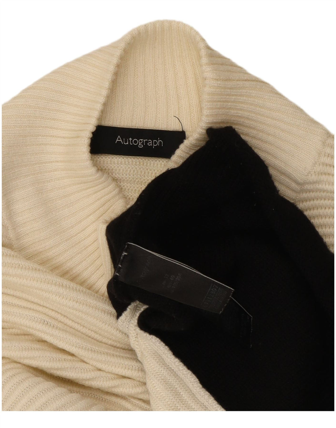 Maglione maglione a collo alto da donna Marks & Spencer UK 12 medio bianco sporco