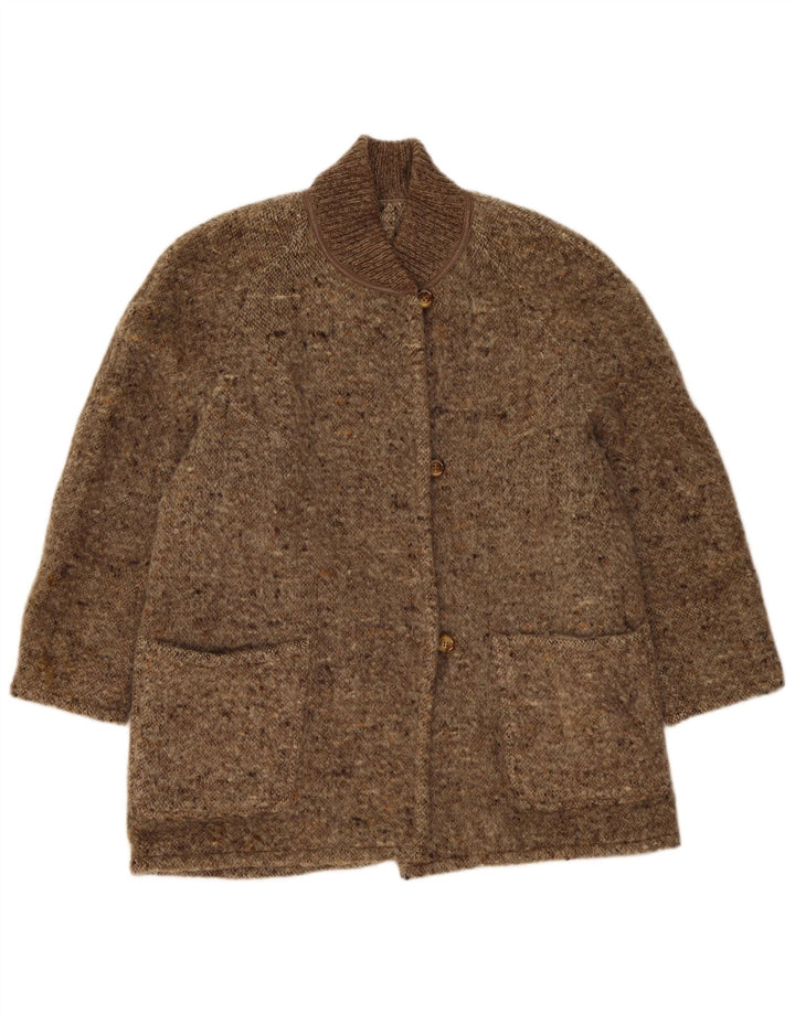 Soprabito vintage da donna UK 14 grande beige screziato
