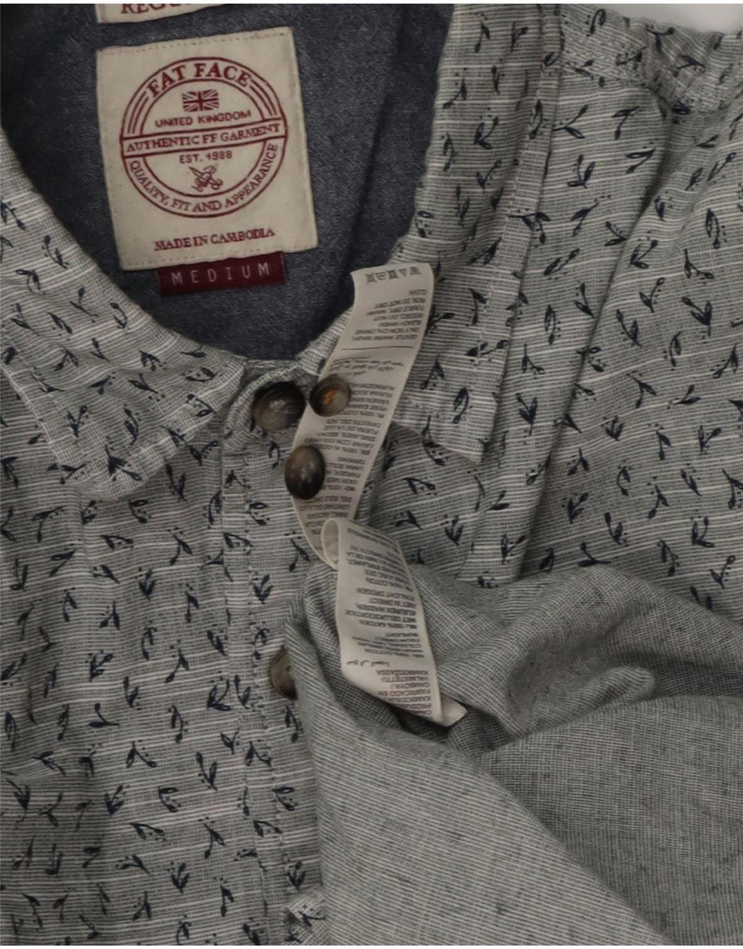 Camicia da uomo dalla vestibilità regolare Fat Face in cotone mélange grigio medio