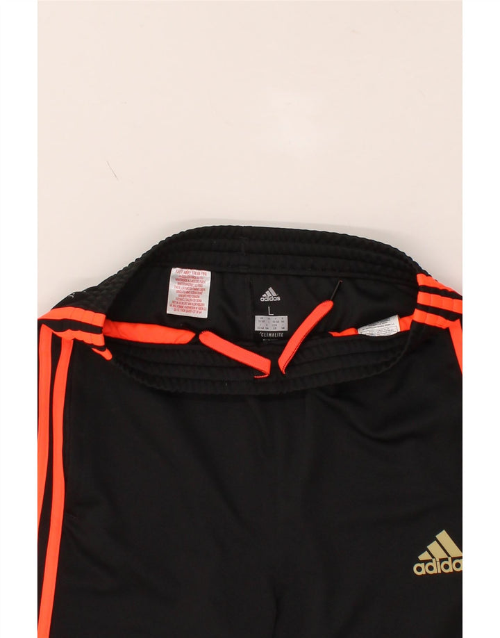 ADIDAS Boys Climalite Tracksuit Trousers 13-14 Years Black Polyester Vintage Adidas and Second-Hand Adidas from Messina Hembry 