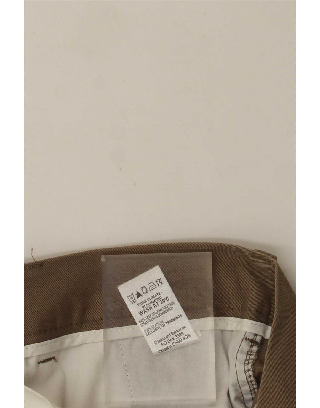 Pantaloncini chino da uomo Marks & Spencer W34 grandi in cotone beige