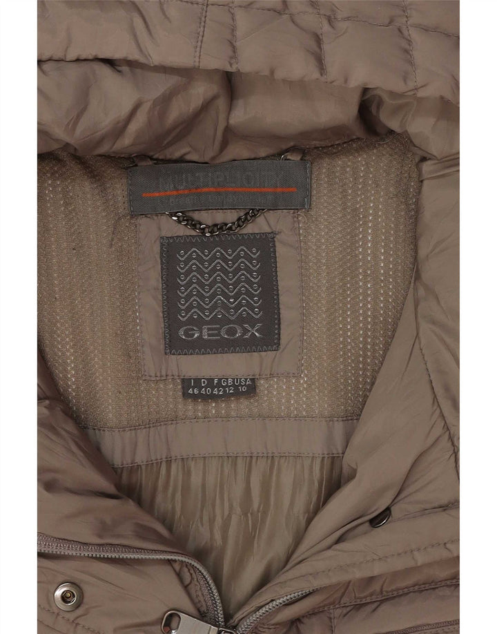 Cappotto imbottito con cappuccio da donna Geox UK 12 Poliestere marrone medio