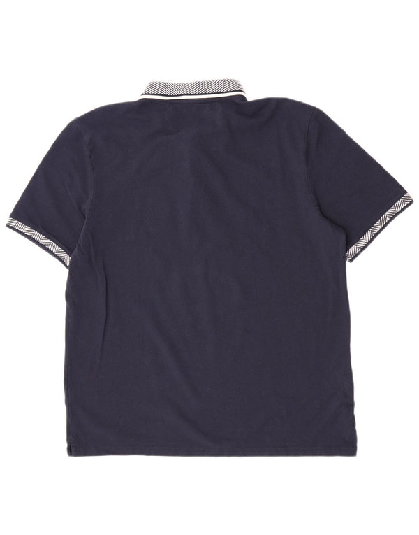 Polo da uomo Ben Sherman grande in cotone a righe blu navy