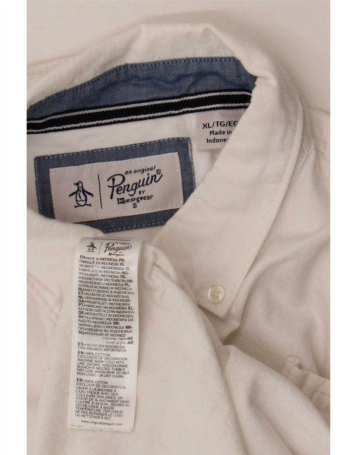 Camicia a maniche corte da uomo Penguin XL in cotone bianco