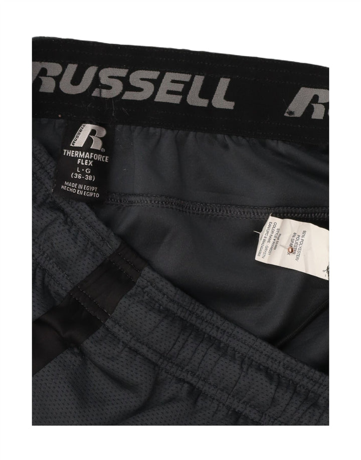 Pantaloni da tuta da uomo RUSSELL ATHLETIC grandi in poliestere color block grigio