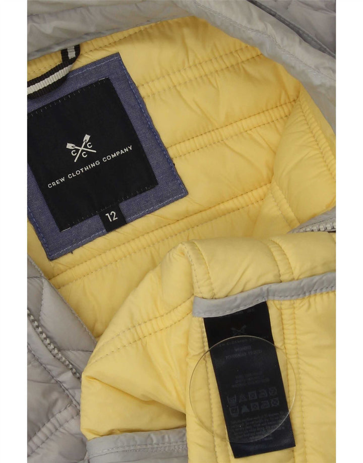 Crew Clothing Giacca imbottita da donna UK 12 Nylon grigio medio