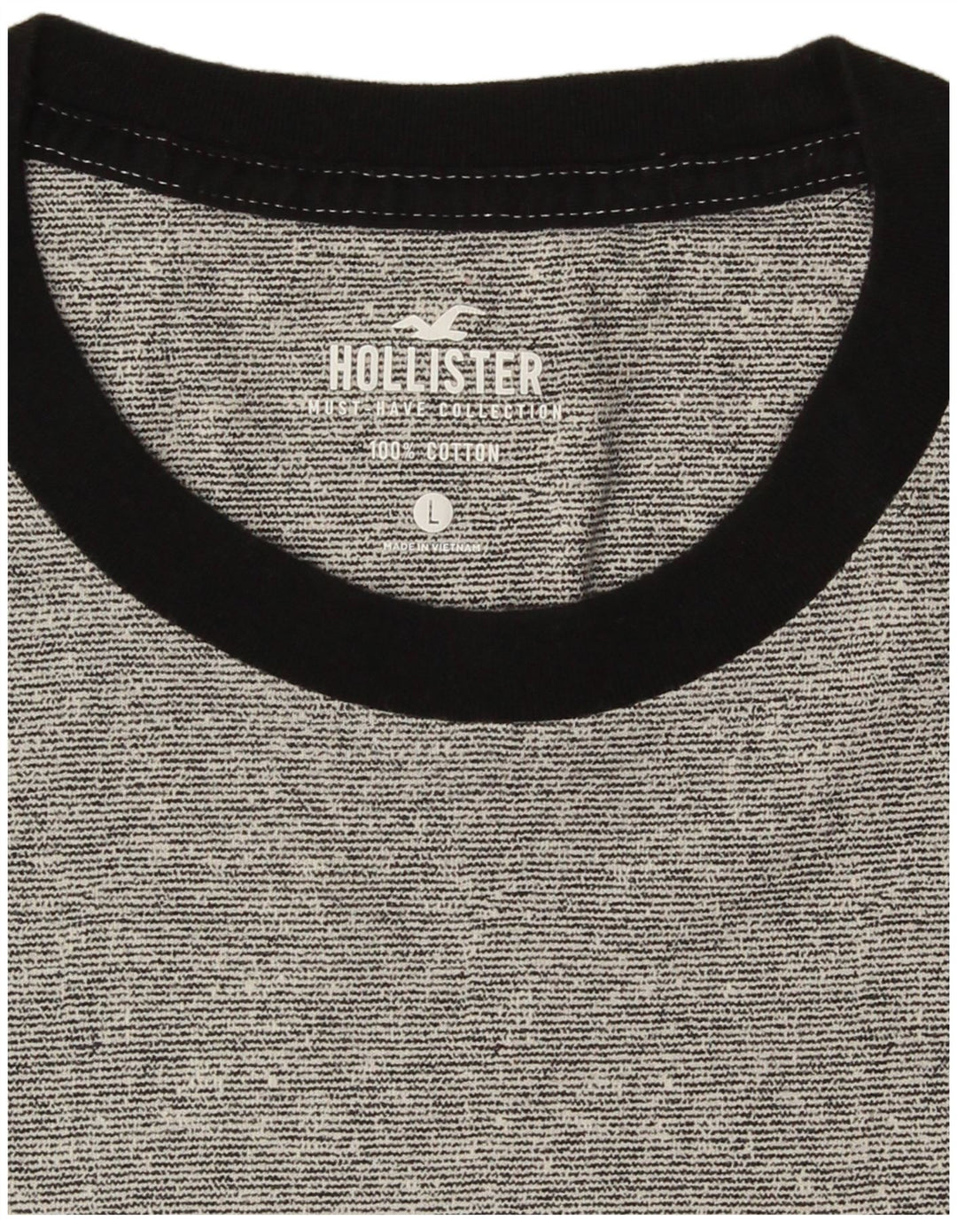 T-shirt Hollister da uomo Top Large in cotone color block grigio