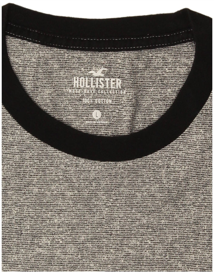 T-shirt Hollister da uomo Top Large in cotone color block grigio
