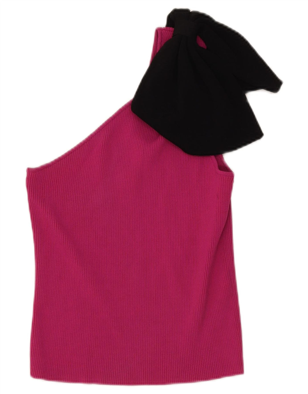 ZARA Womens One Shoulder Top UK 12 Medium Pink Colourblock Nylon