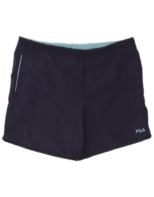 Pantaloncini sportivi da uomo Fila Large in poliestere blu navy