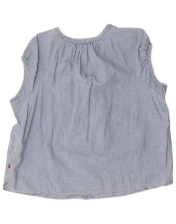 Camicetta camicia oversize da donna Levi's UK 16 grande cotone blu