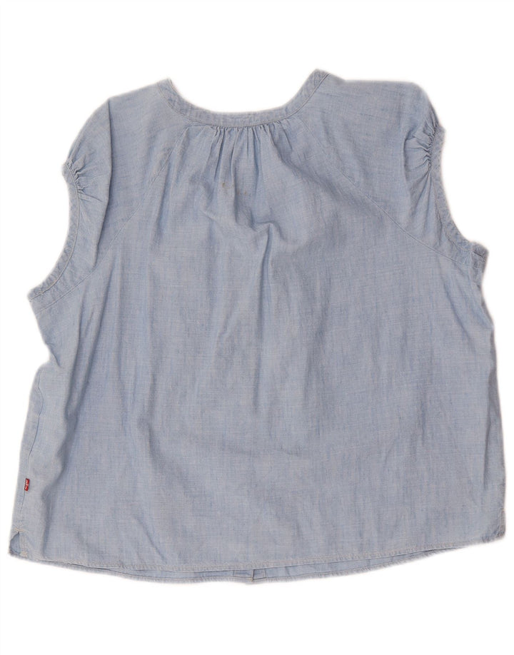Camicetta camicia oversize da donna Levi's UK 16 grande cotone blu