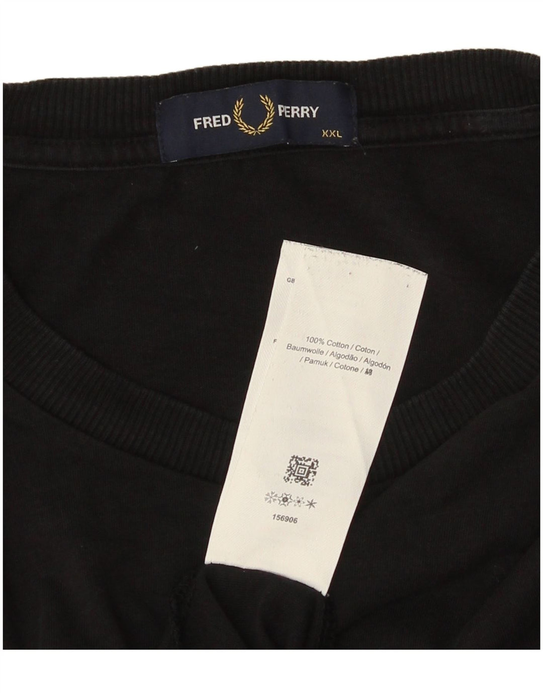 T-shirt grafica da uomo FRED PERRY Top 2XL cotone nero
