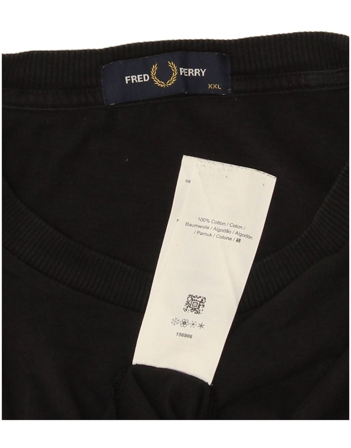 T-shirt grafica da uomo FRED PERRY Top 2XL cotone nero