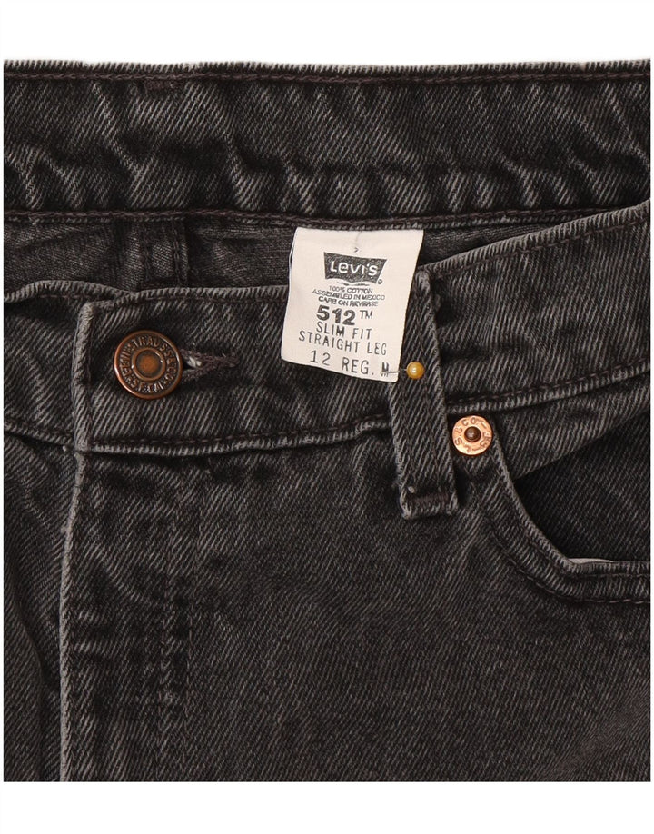 Levi's Donna 512 Jeans dritti a vita alta US 12 Large W30 L30 Grigio