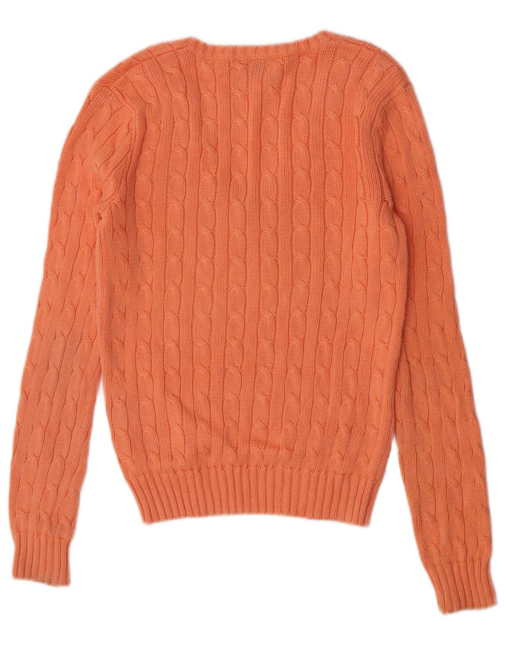 Maglione maglione con scollo a V da donna Ralph Lauren UK 12 Arancione medio