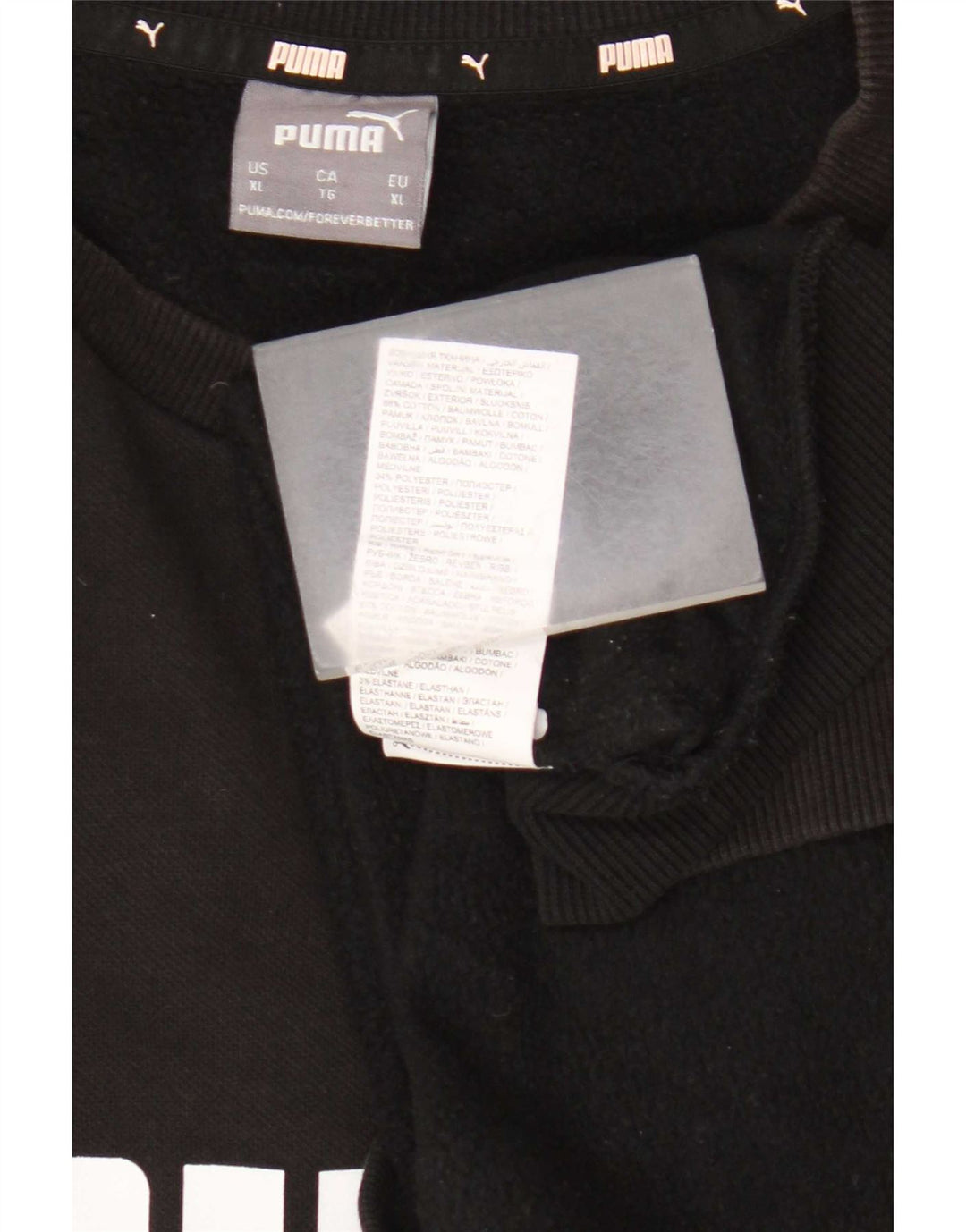 Felpa grafica da uomo Puma Jumper XL in cotone nero