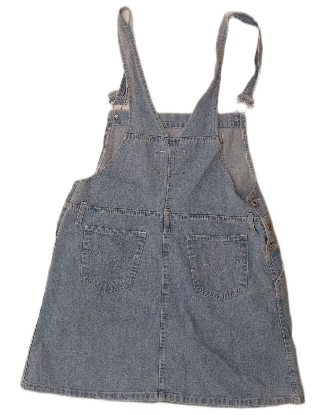 Gonna in denim salopette per ragazze VINTAGE 15-16 anni W34 Blu