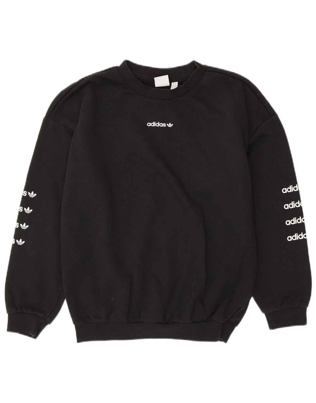 Felpa con grafica oversize da donna ADIDAS UK 8 piccola in cotone nero