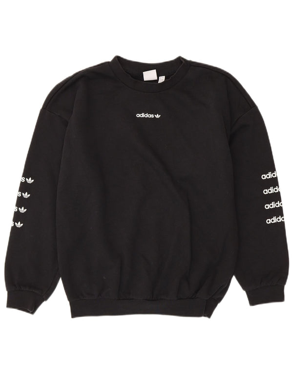 Felpa con grafica oversize da donna ADIDAS UK 8 piccola in cotone nero