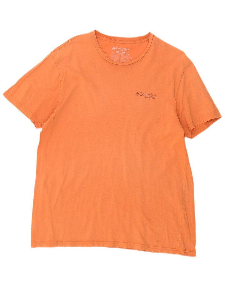 T-shirt grafica da uomo Columbia Top grande in cotone arancione