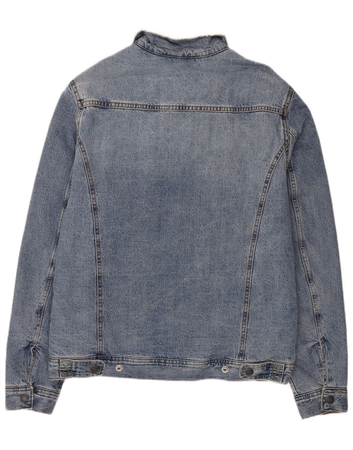 Giacca da uomo in denim sherpa Jack & Jones UK 38 cotone blu medio