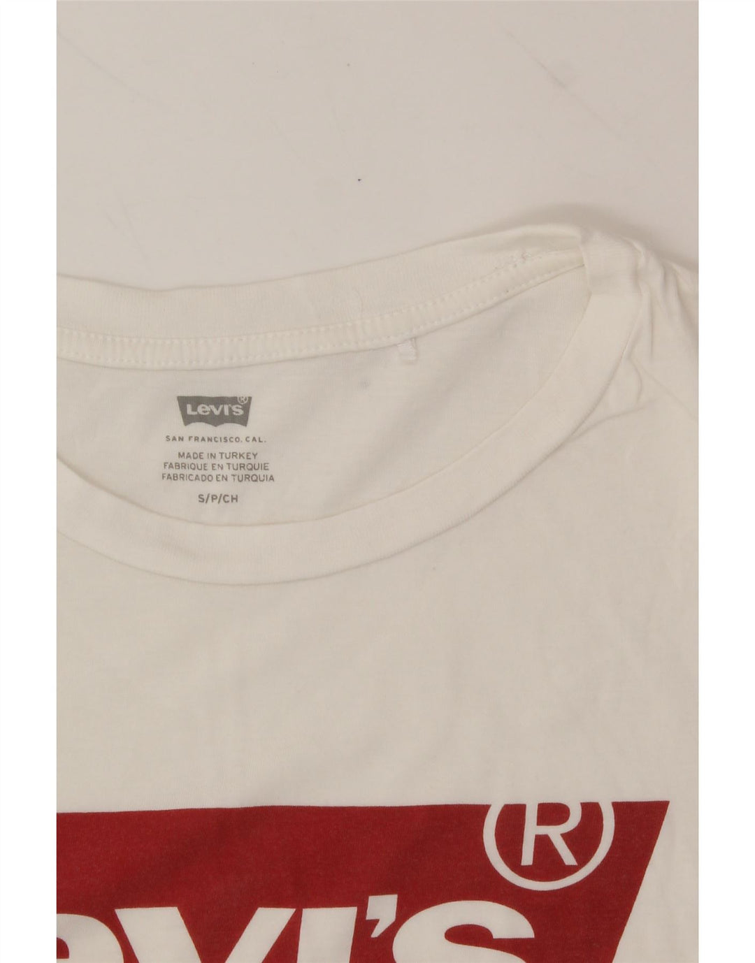 LEVI'S Womens Graphic T-Shirt Top UK 10 Small White Cotton Vintage Levi's and Second-Hand Levi's from Messina Hembry 