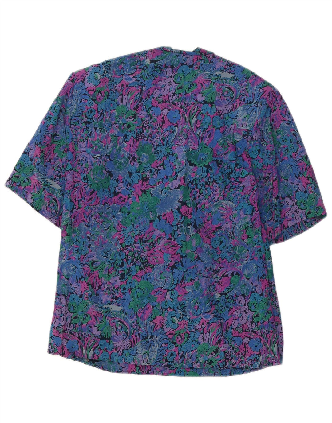 Top camicetta da donna VINTAGE UK 12 floreale multicolore medio