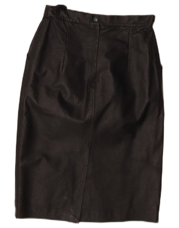 Gonna in pelle vintage da donna W24 XS nera